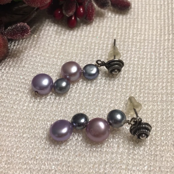 Jewelry - Freshwater pearls and Bali silver earrings.